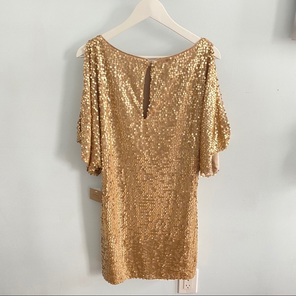 Aidan Mattox Cold Shoulder Sequin Beading Dress 12 - Picture 4 of 9